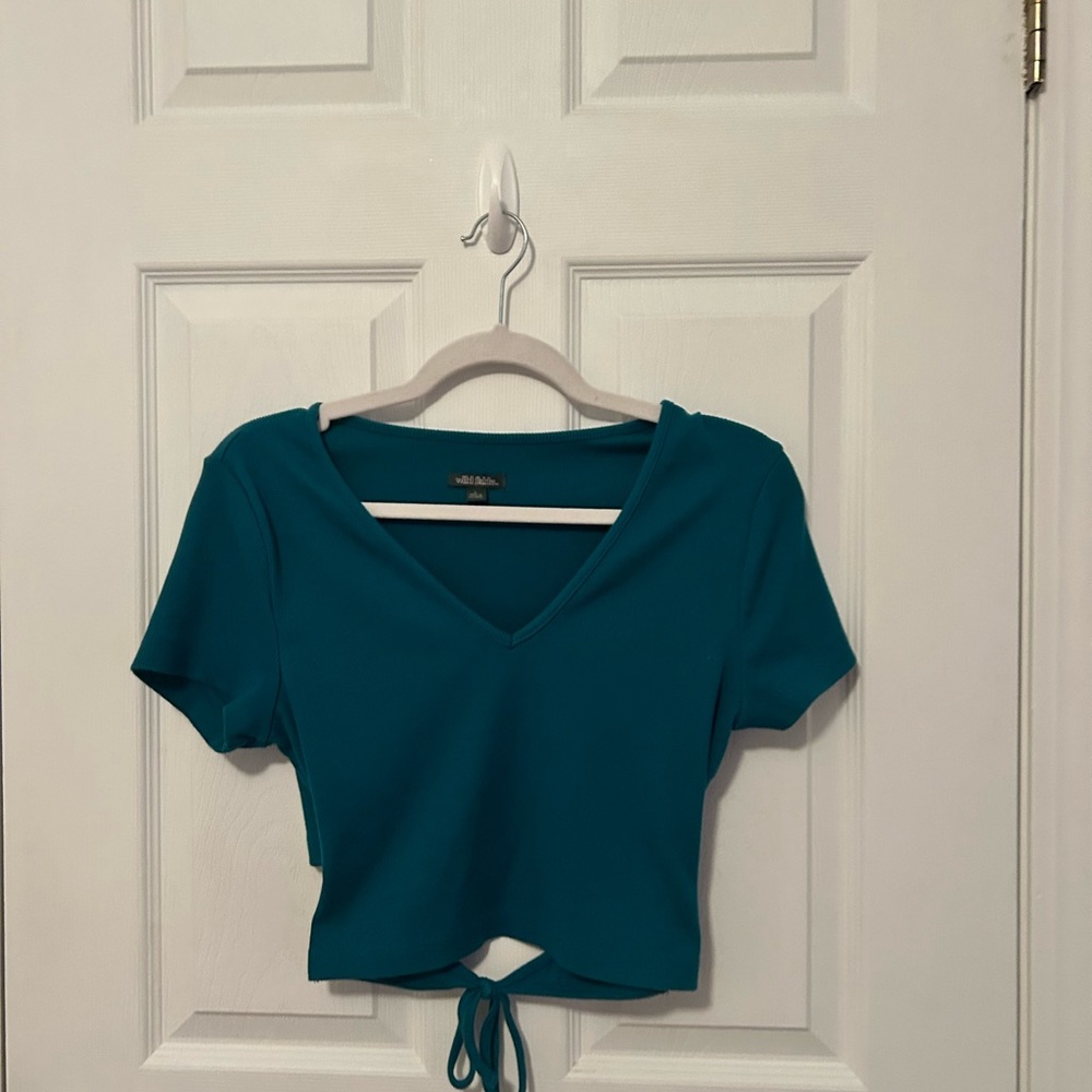 Target Teal V-Neck Top